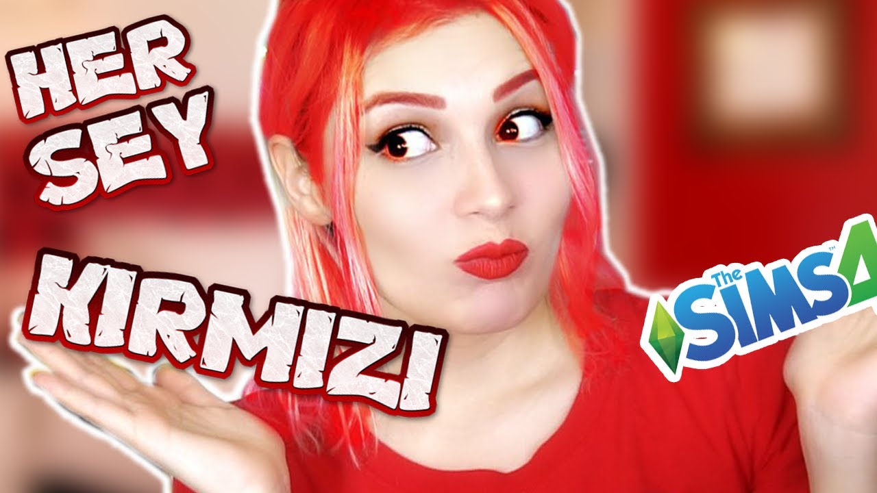 24 SAAT BOYUNCA HER ŞEY KIRMIZI  (The Sims 4 Tek Renk Challenge)