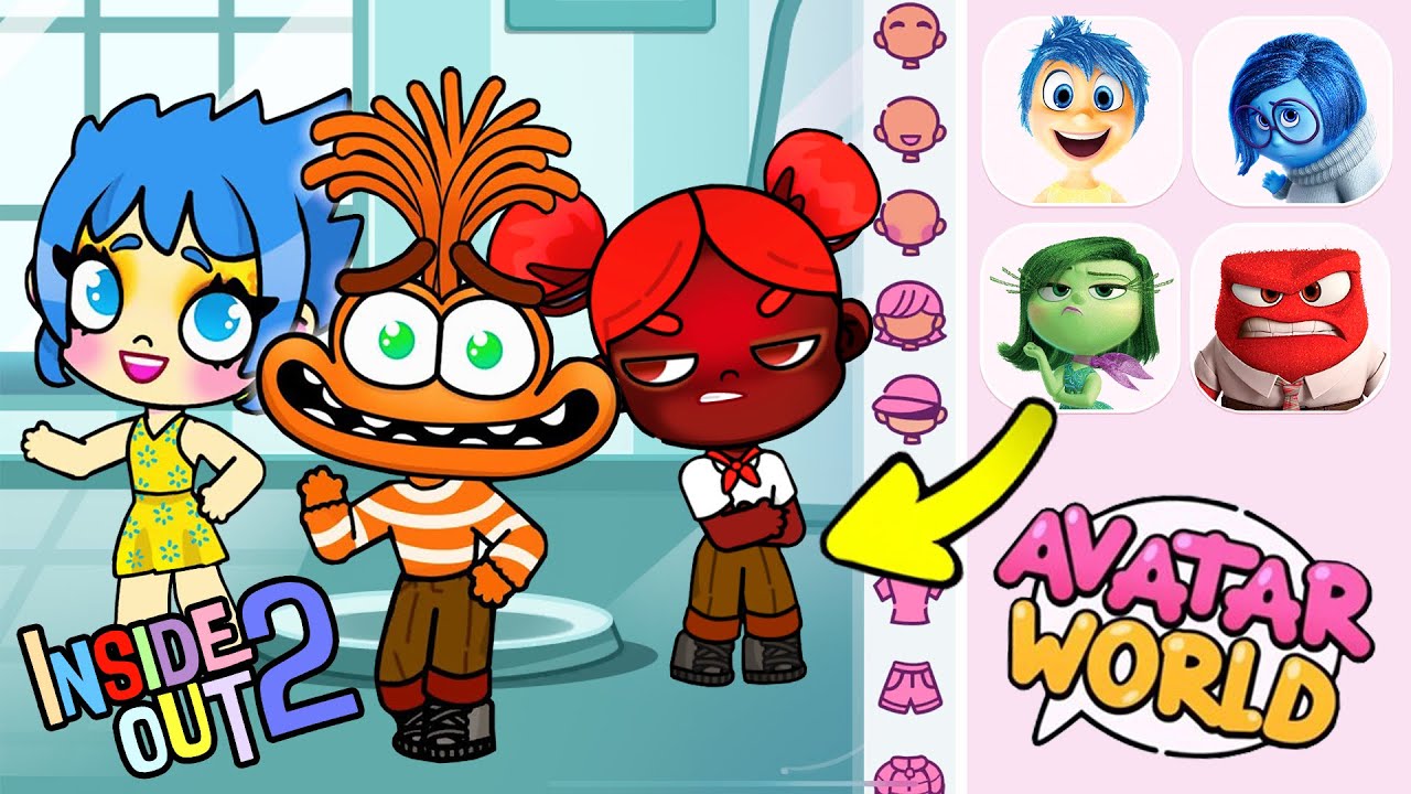 Inside Out 2 in Avatar World! HOW TO CREATE ALL CHARACTERS 🩷 DISGUST, ANGER, ENNUI, JOY