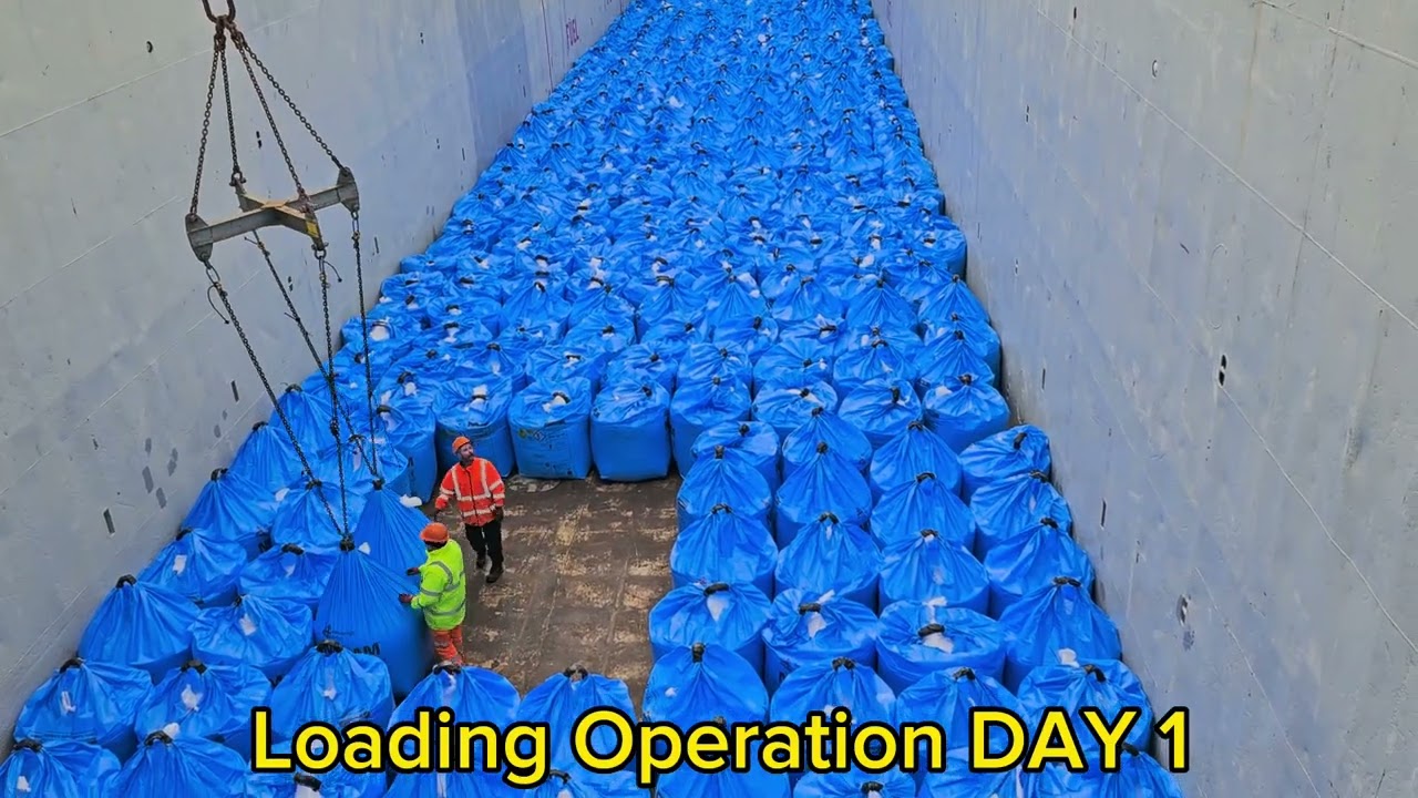 Full Loading Operation of Big Bags. Day 1. #loading #surveying #libherr #safetyfirst #shipping