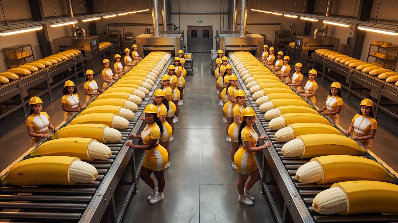 Turning GIANT Bananas into Liquid Gold! 🍌 Inside a Mega Milk Factory (Satisfying)