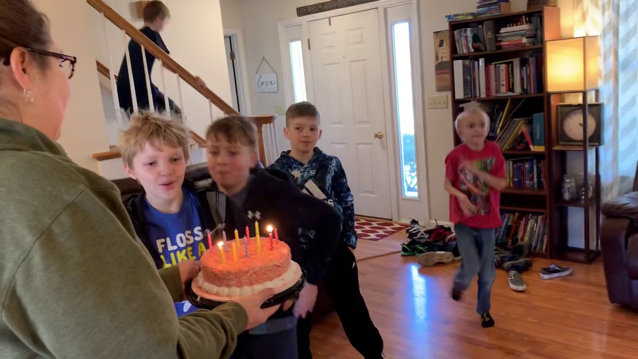 Birthday cake with a magic candle trick