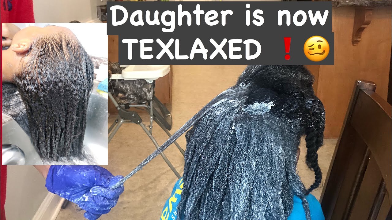 I TEXLAXED my DAUGHTER HAIR❗️😳