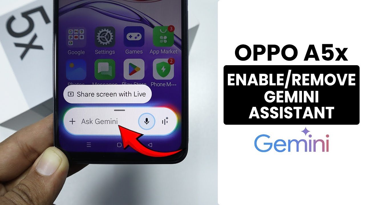 How to Enable/Disable Gemini AI Assistant in Oppo A5x - Gemini Assistant Settings