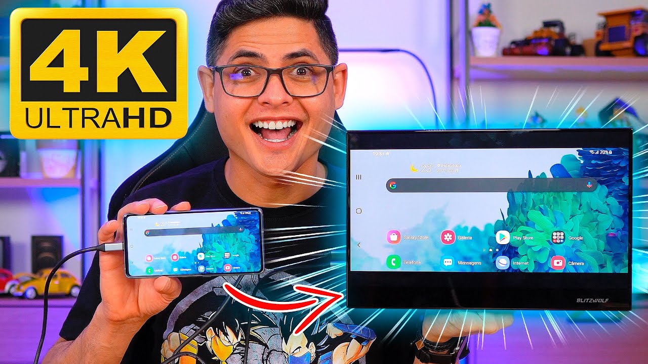 IMPORTEI um Monitor Portátil 4K BlitzWolf BW-PCM8 - Unboxing e Impressões