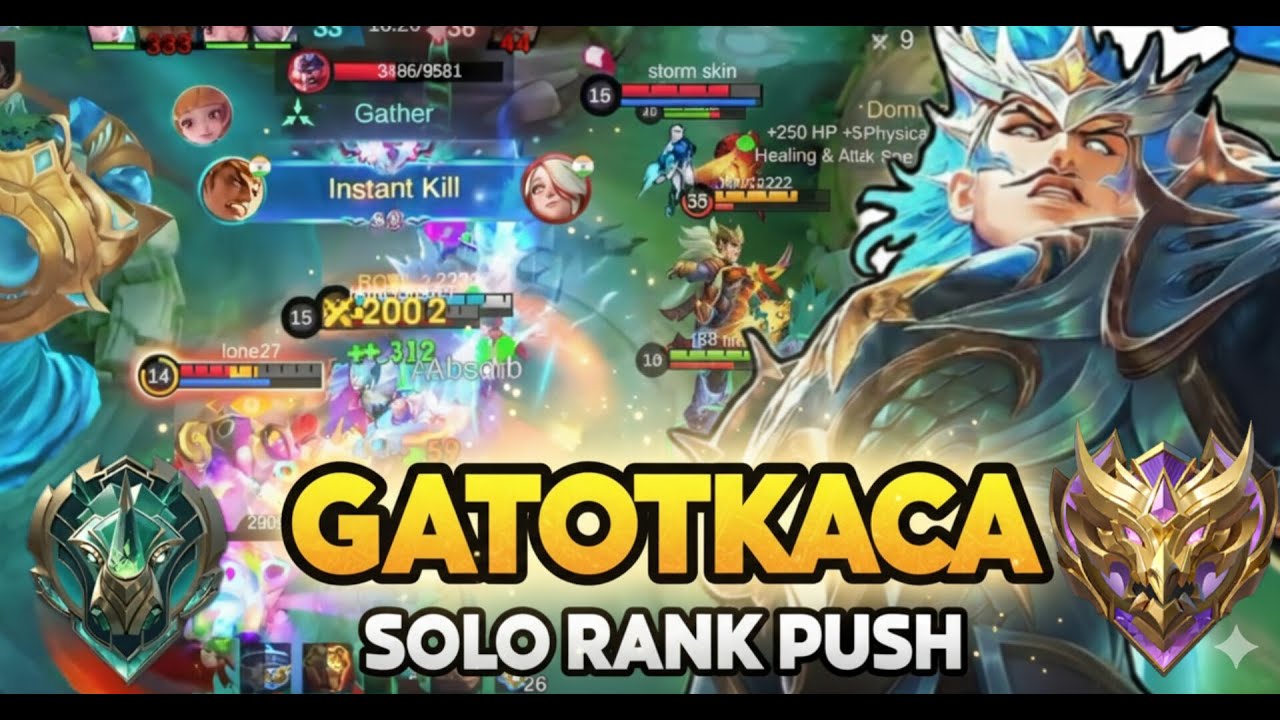 Gatotkaca SOLO Carry - Epic to Mythic but HOW MANY GAMES?
