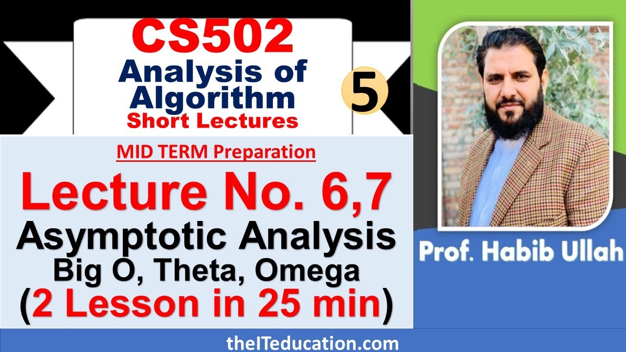 CS502 Short Lectures 5 | Asymptotic Notation Chapter | CS502 Lecture 6 and CS502 Lecture 7