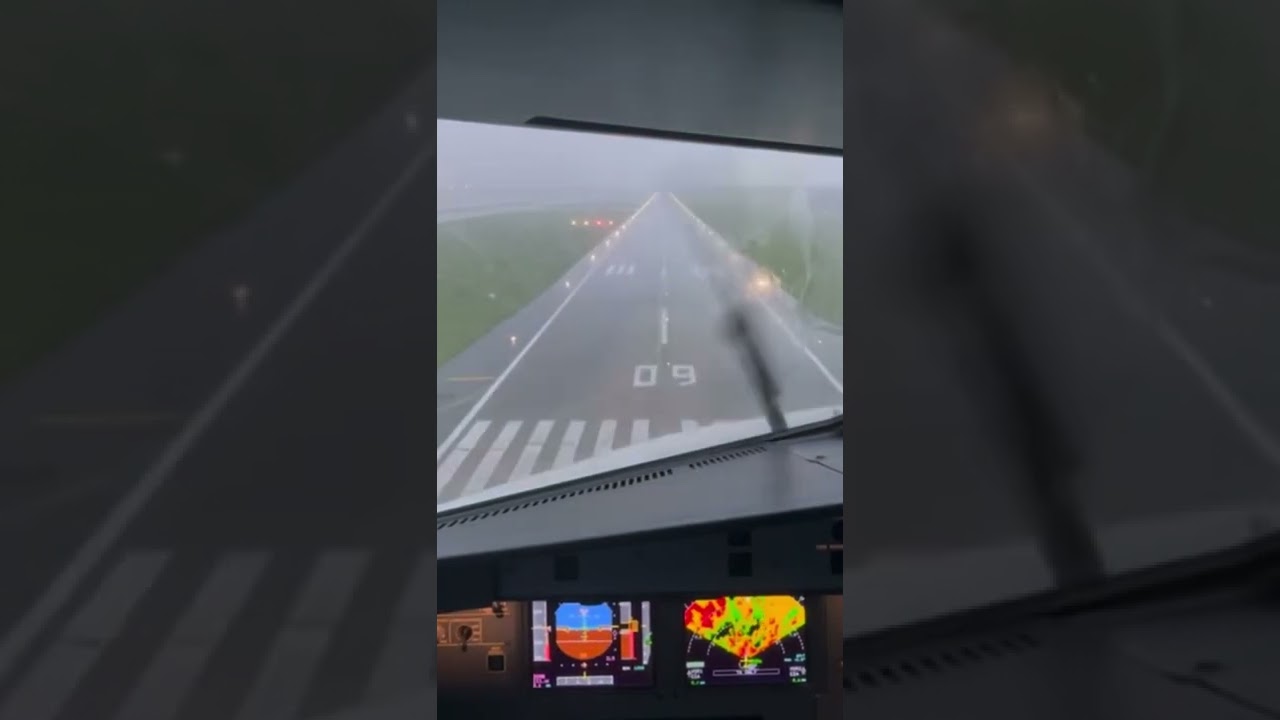 Rainy landing at Cochin International Airport.