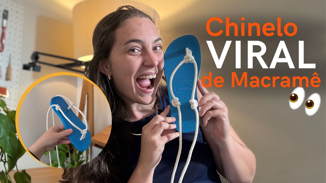 Tutorial de um CHINELO de Macramê VIRAL! Super simples e vai te trazer uma boa renda extra!