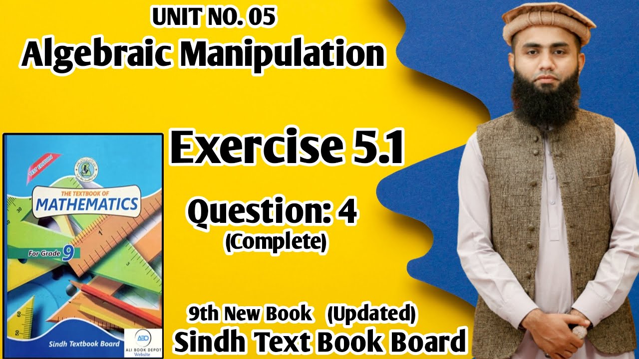 Exercise 5.1 Unit 5 Algebraic Manipulation Class 9 New Mathematics Book Sindh Board Question 4