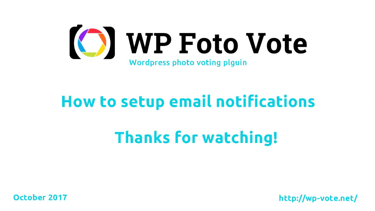 Wordpress photo voting plugin :: Set up email notifications