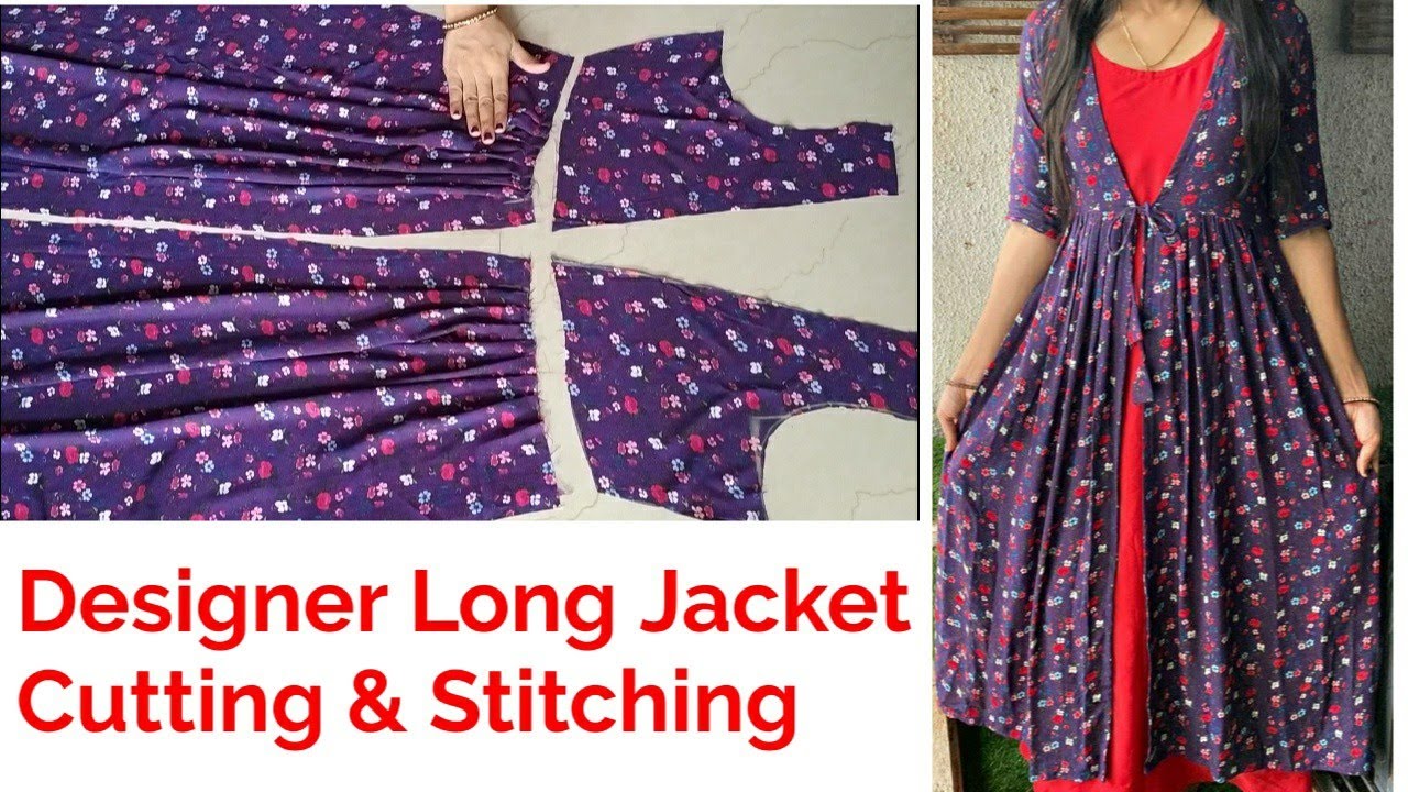 Long Jacket Cutting And Stitching |Designer Jacket | Koti/Shrug Cutting And Stitching