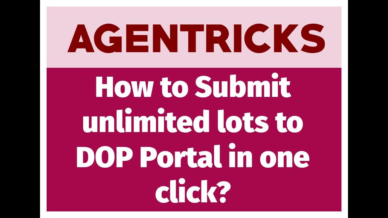 How to Submit Unlimited lots in one click with Agentricks RD Software?