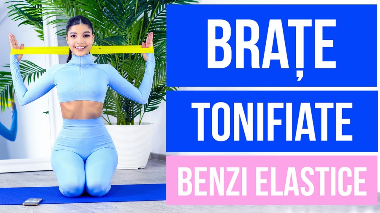 EXERCITII PENTRU BRATE TONIFIATE CU BENZI ELASTICE/ZIUA 6/ANTRENAMENT ACASA [HD]