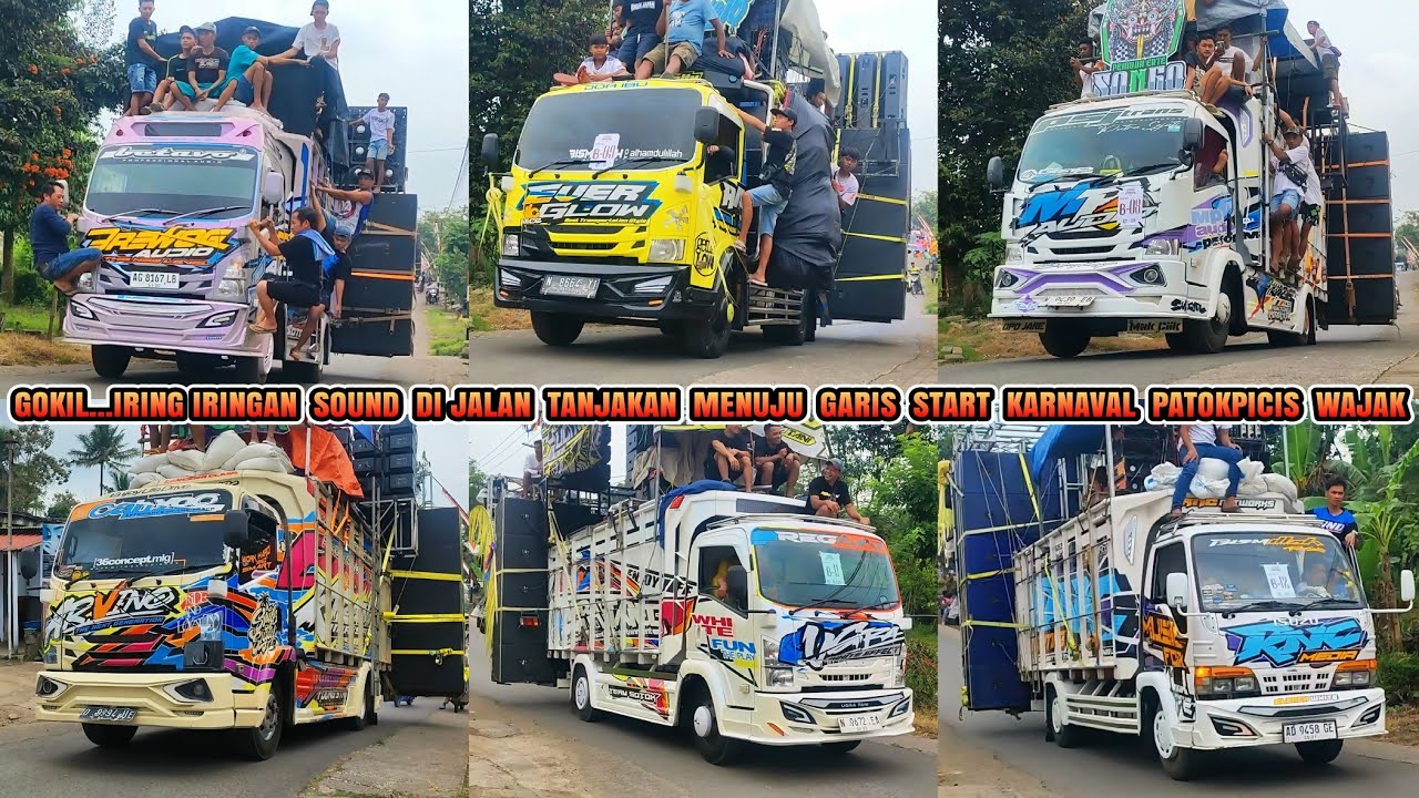 Keren...iring iringan sound system menuju garis start karnaval patokpicis di jalan tanjakan