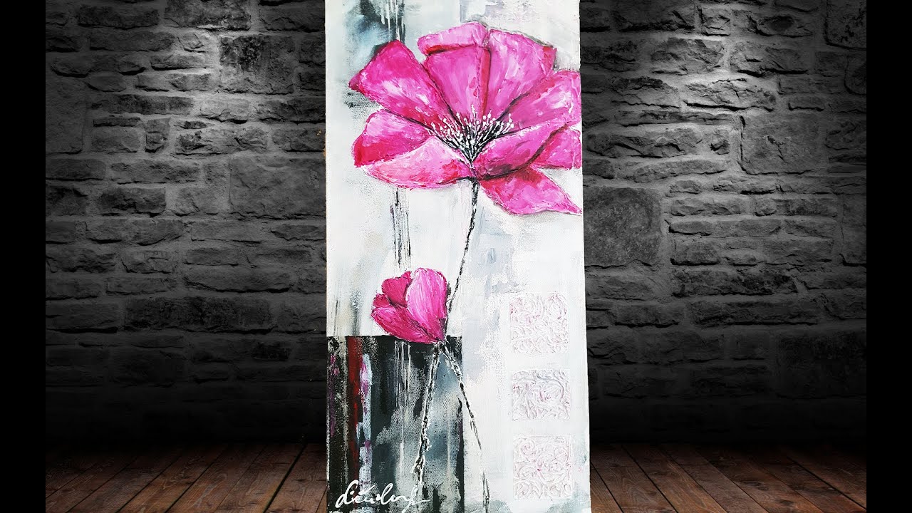 Acrylic Painting Techniques/ Acrylics Flowers/MariArtHome