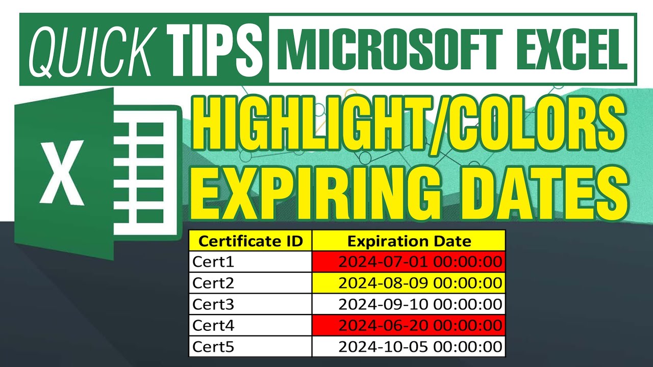 Excel Tips: How to Highlight Expiring Dates (Certificates) Using Conditional Formatting