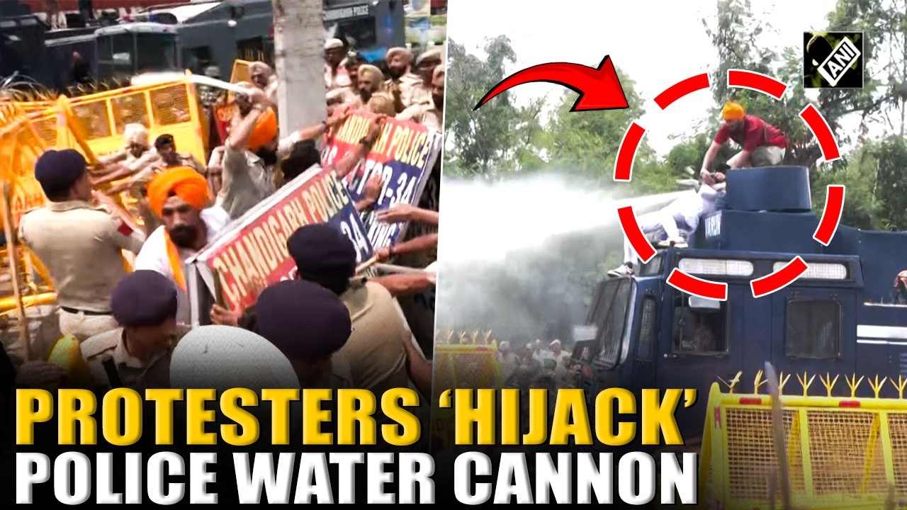 Shocking! Akali Dal Waris Punjab De protesters &lsquo;Hijack&rsquo; police water cannon amid Chandigarh protest