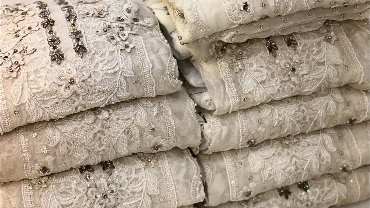 Original Maria B Suit | Pakistani Eid Suit | Pakistani White Suit | Bridal Pakistani Suit Handwork
