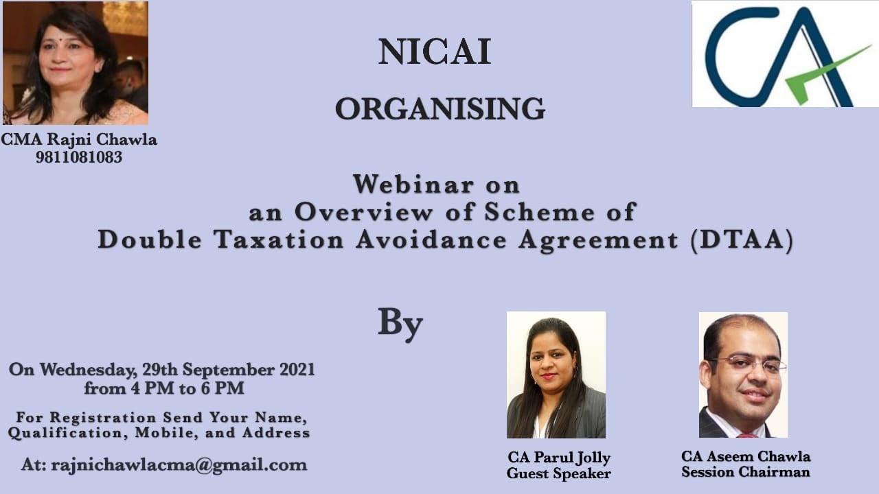 Webinar on an Overview of Scheme of Double Taxation Avoidance Agreement (DTAA)