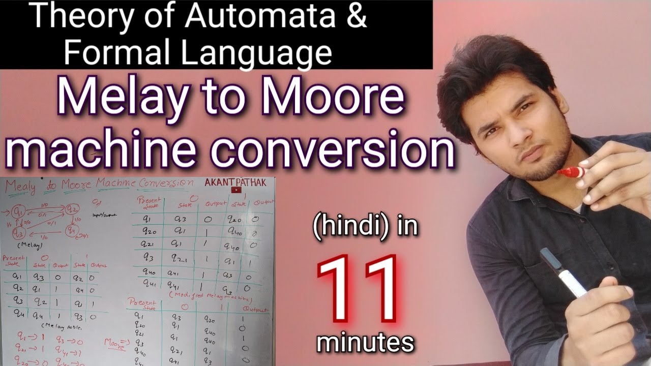Mealy to moore machine conversion in hindi with example || Theory of automata || #TAFL-35