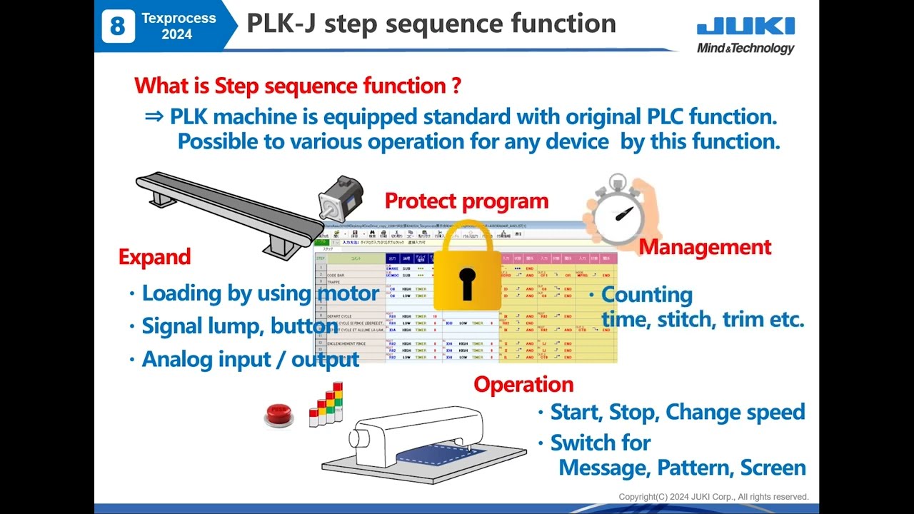 JUKI PLK-J Step Sequence Function