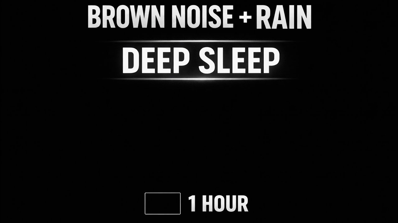 Brown Noise + Rain for Deep Sleep 🌧 Black Screen | 1 Hour Relaxing Sound