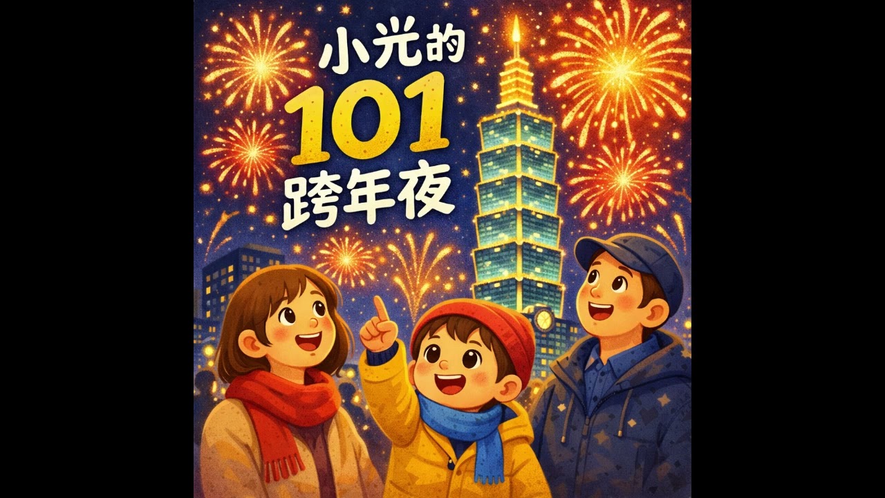 🌟 晚安故事時間｜📖 AI繪本上線《小光的101跨年夜》｜體驗跨年倒數，學習感官觀察與自我照顧的閃耀旅程 ✨