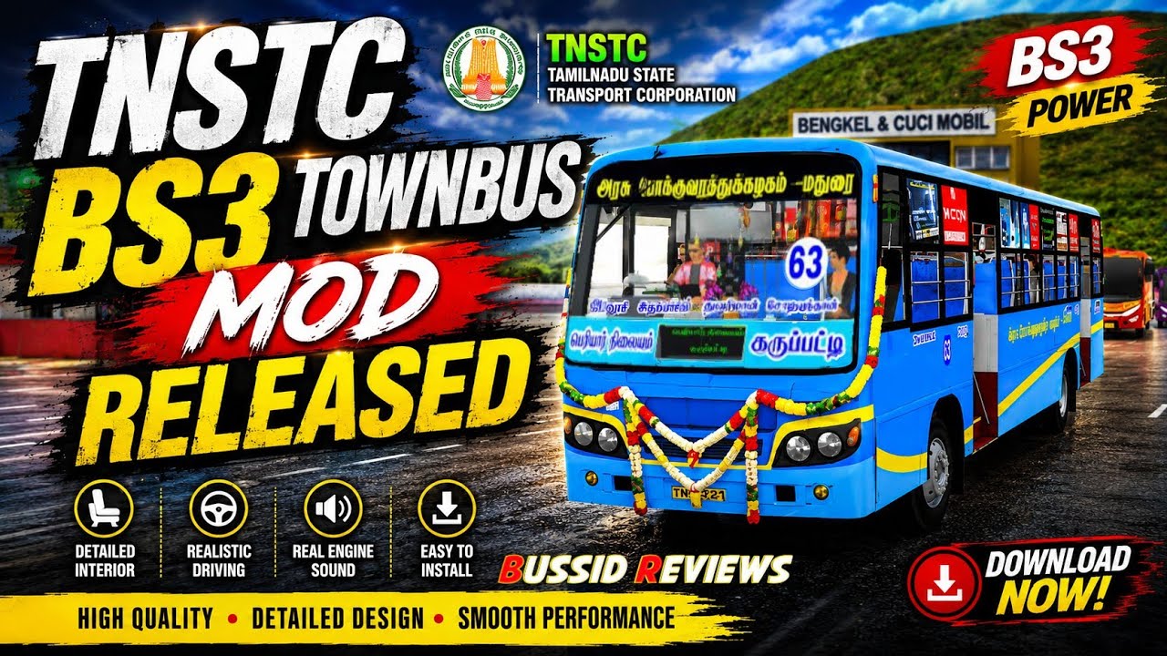 🎀🤩TNSTC😍BS3👑Town Bus Mod😻 Released😎