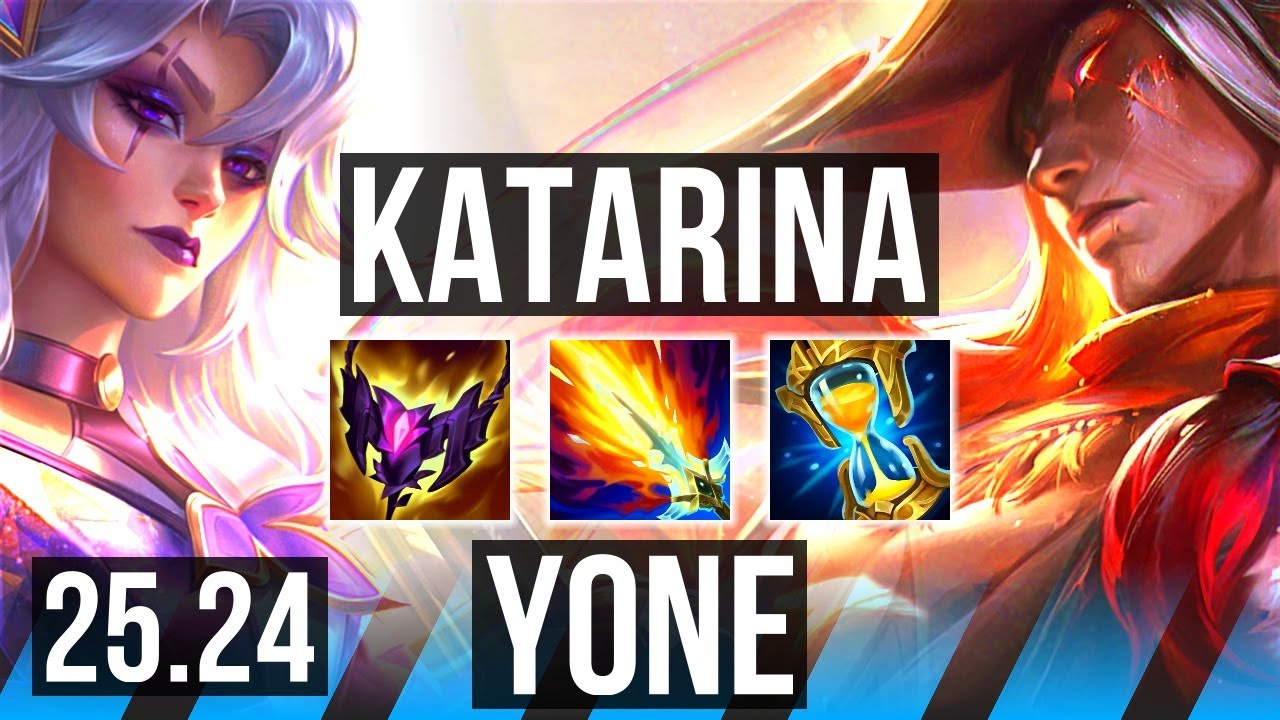 KATARINA vs YONE (MID) | Good KDA: 25/2/3, 50K damage | EUW Master | 25.24