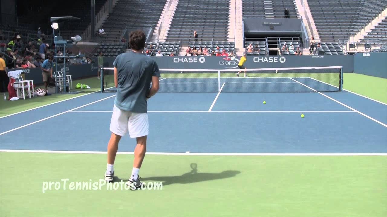 Gulbis v. Thiem, 2014 US Open practice