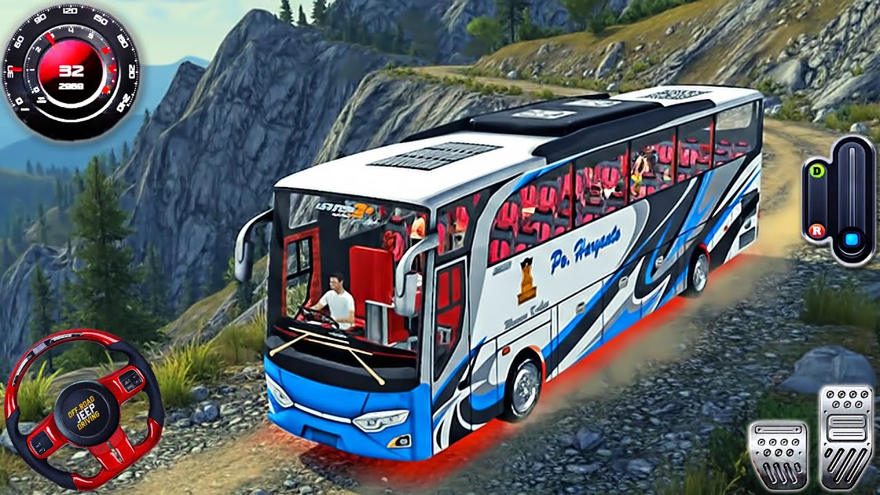 Offroad Coach Bus Driving 2026 - Real Uphill Bus Drive Simulator 3D - Android GamePlay
