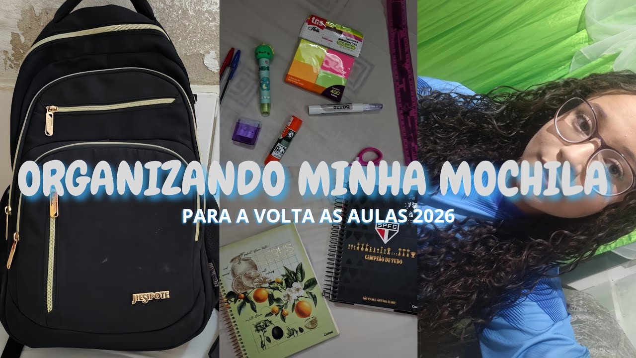 Organizando minha mochila 2026: Tudo o que eu levo para a escola! 🖋️📚 #voltaasaulas #materialescolar