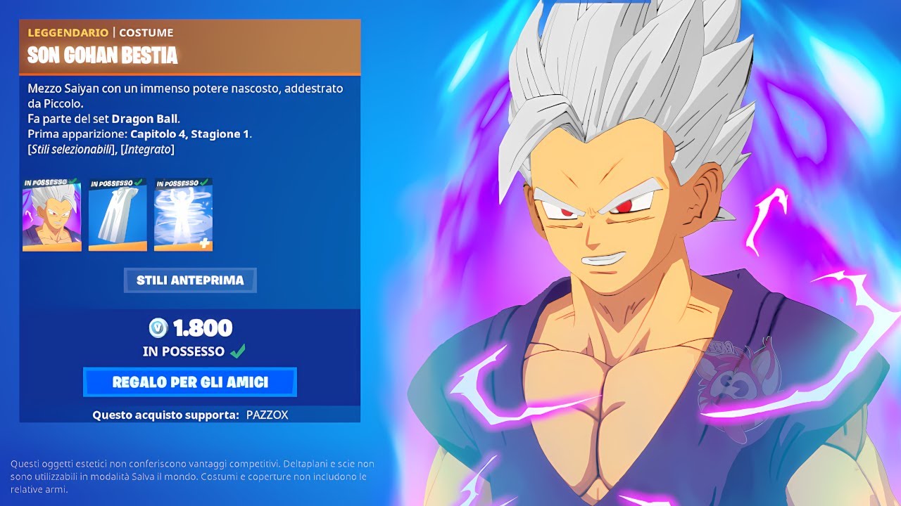 HO CREATO GOHAN BESTIA SU FORTNITE 🐲