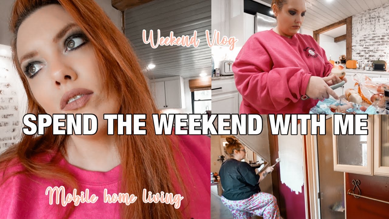 WORKING ON A MOBILE HOME PROJECT + MOBILE HOME LIVING | Spend the weekend with me! 