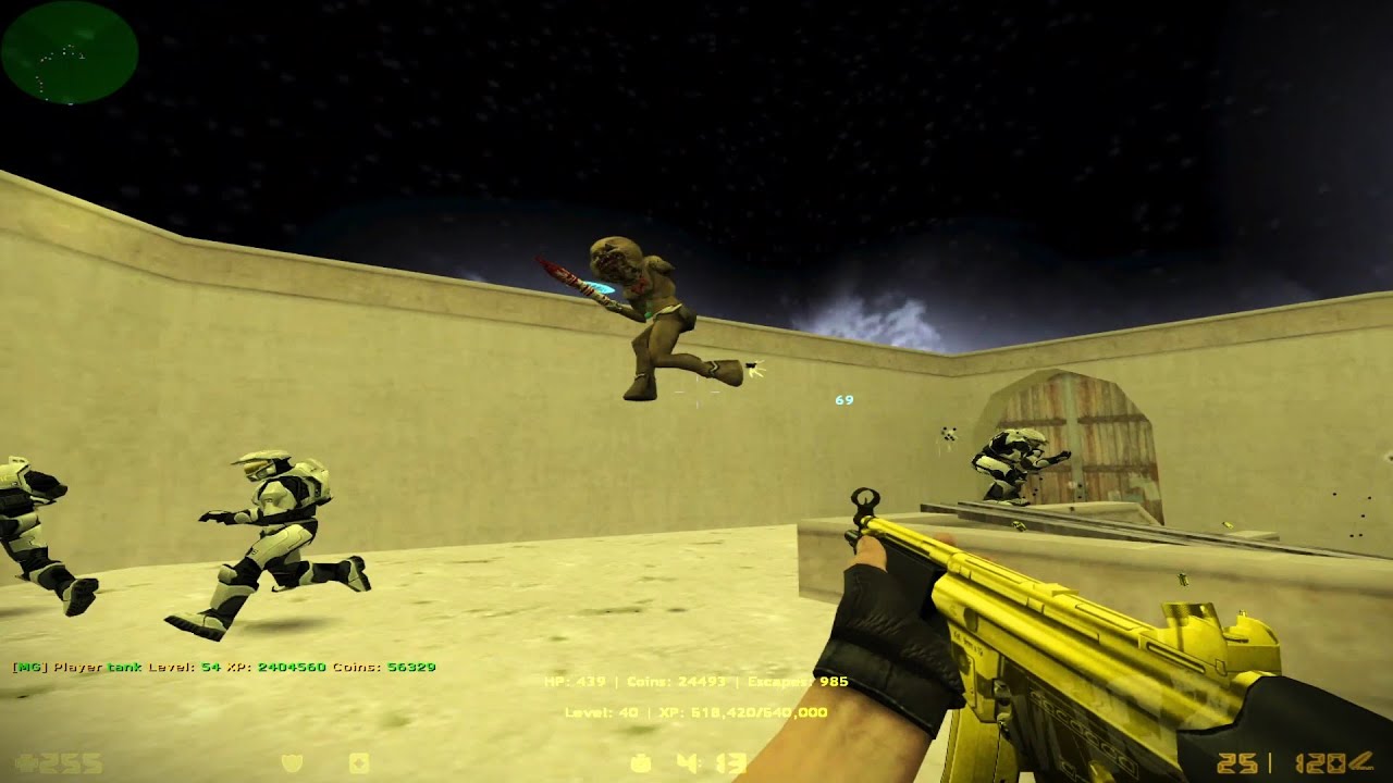 Cs 1.6 Zombie Escape(Mgharba Gaming Zombie Escape)(Golden Mp5+Dark M4A1) #counterstrike #gaming #cs