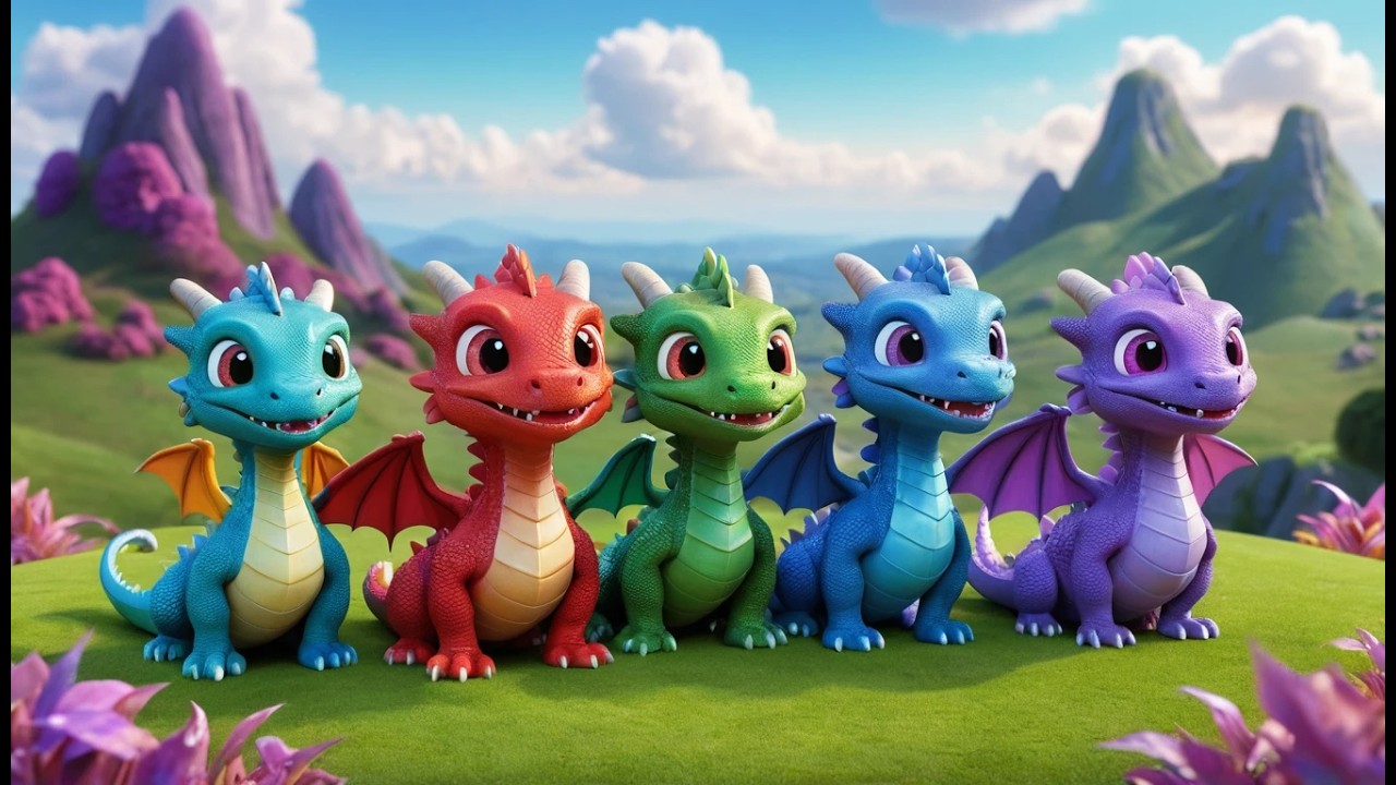 Vier kleine Spielzeugdrachen br&uuml;llen br&uuml;ll | Spannendes Drachenlied & Z&auml;hlreim f&uuml;r Kinder