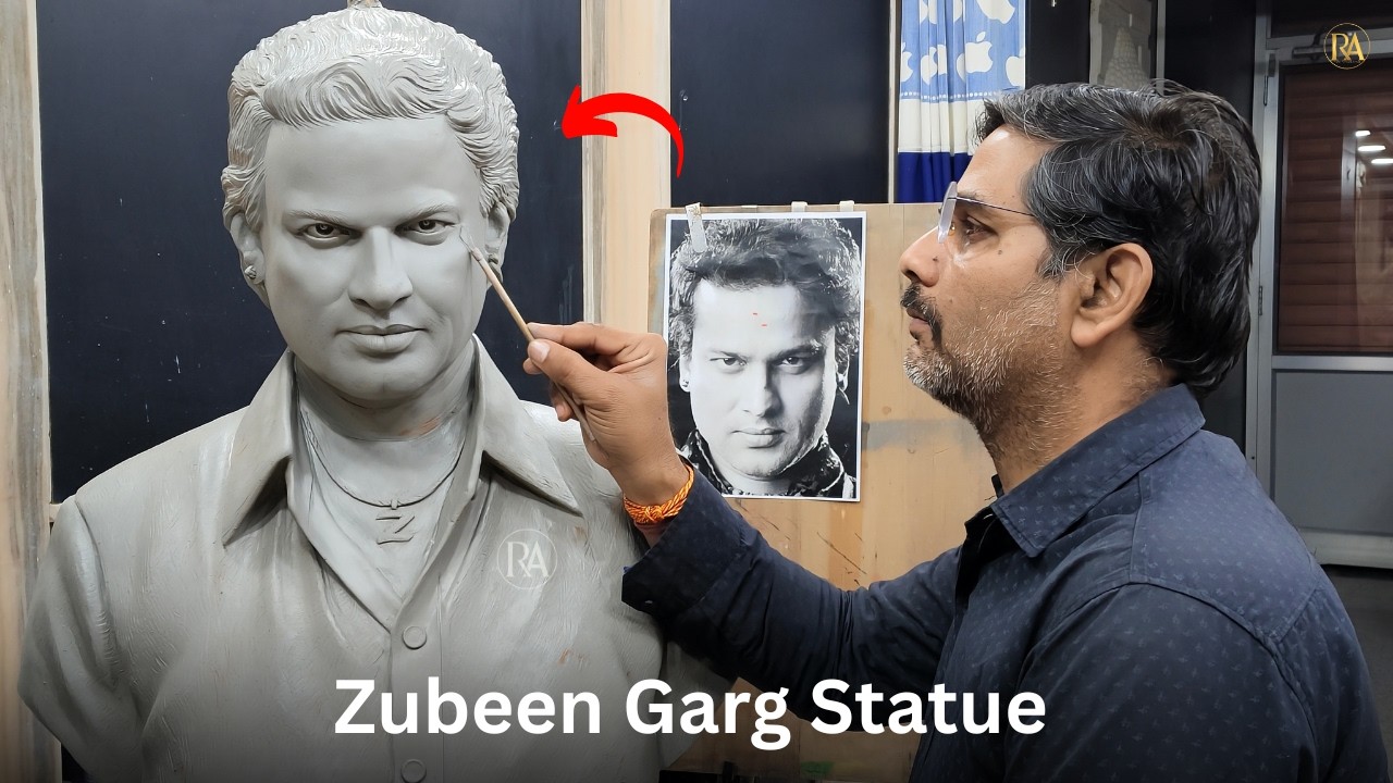 In Memory of Zubeen Garg: Handcrafting His Bust Sculpture | Rajendra Arts.