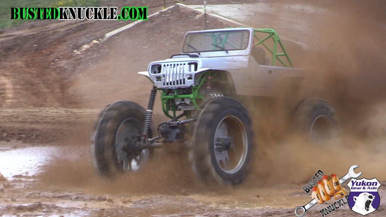 2000 HP FARM JEEP SKIMS THE POND!