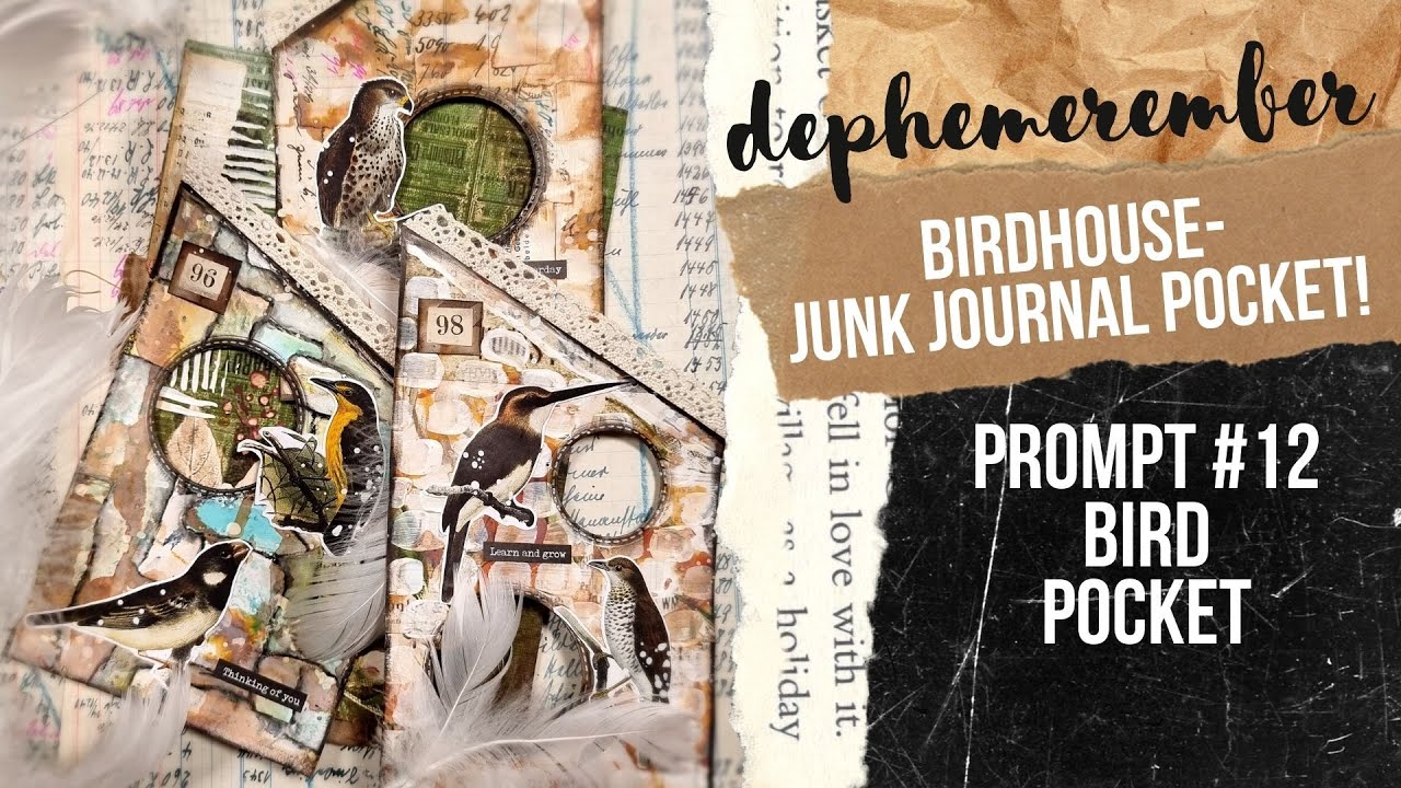 BIRDHOUSE JUNK JOURNAL POCKETS! DEPHEMEREMBER #12 [junk journal ephemera collab with @49dragonflies]