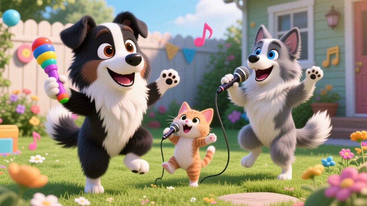🐱🎵 The Kitty Goes Meow, Meow | Baby Song | Maggie the Border Collie 🐶🍼