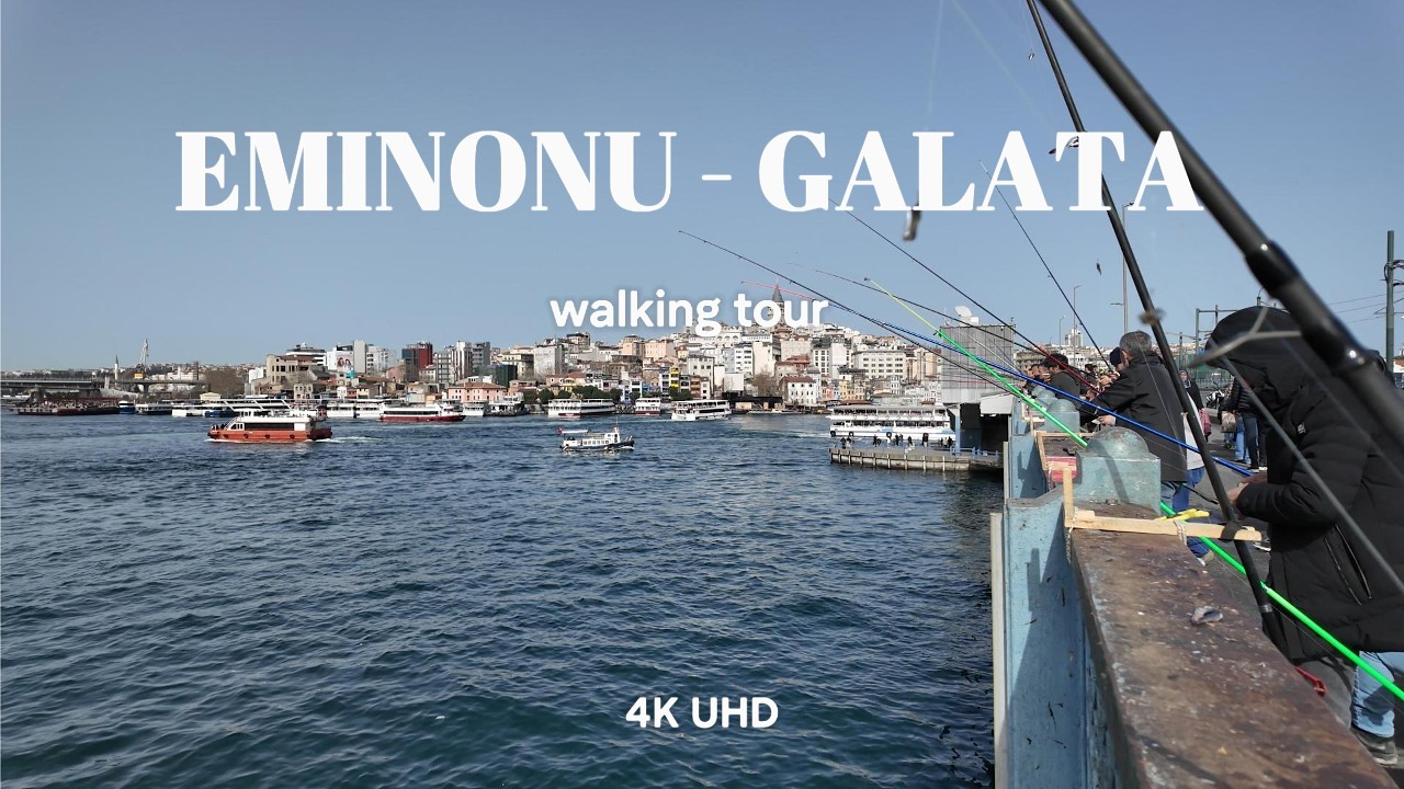 Istanbul 4K Walking Tour | Galata – Eminönü – Spice Bazaar (Mısır Çarşısı) |  Real City Sounds