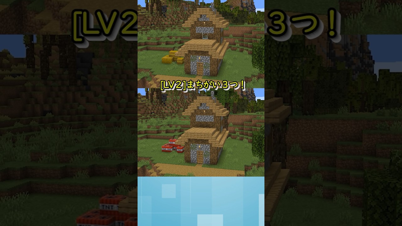 【マイクラ】【Spot the Difference!】LV２まちがい探し　#間違い探し #マイクラ #マインクラフト  #shorts