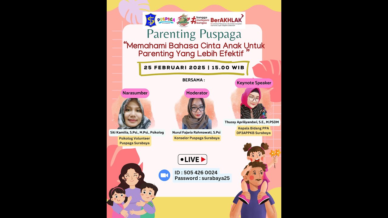 Kelas Parenting Puspaga Surabaya - Memahami Bahasa Cinta Anak Untuk Parenting Yang Lebih Efektif