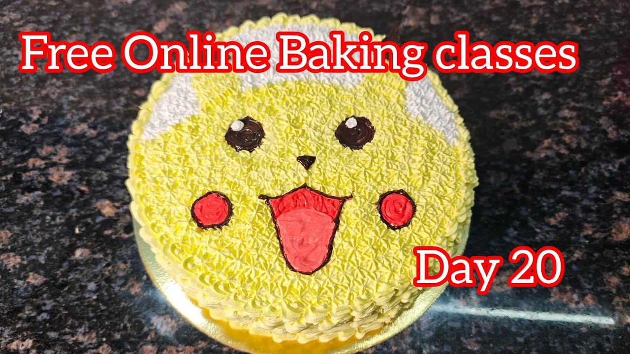 Online Baking Free Classes | Day 20 | Pikachu theme cake | Chandrika Behera