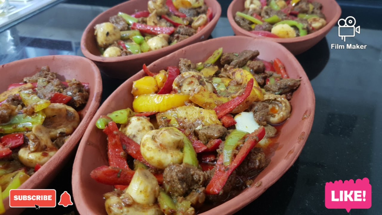 Kiremitte Mantarlı Kebap Tarifi, on numara kebap tarifi. güveçte sebzeli kebap menü. Turkish Kebap