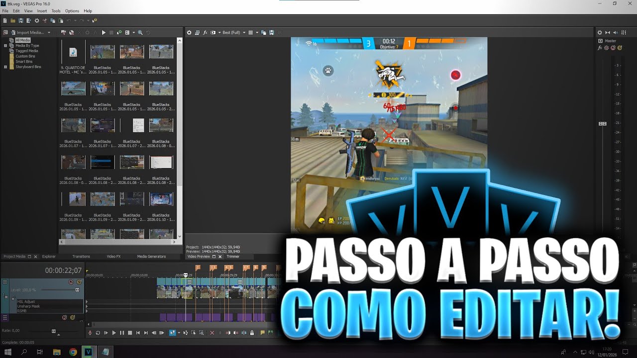 COMO EDITAR UM HIGHLIGHTS DE FREE FIRE PELO SONY VEGAS (PASSO A PASSO) #3 ✅
