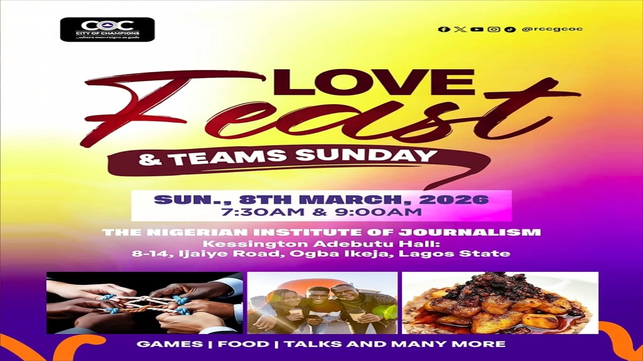 FIRST SERVICE | LOVE FEAST AND TEAMS SUNDAY | 8TH MARCH 2026
