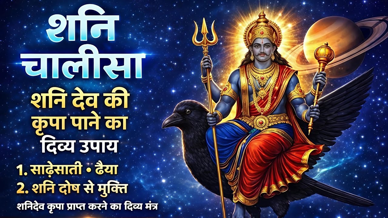 शनि चालीसा सम्पूर्ण पाठ | प्रत्येक शनिवार दो बार सुनें | शनि दोष और साढ़ेसाती से राहत