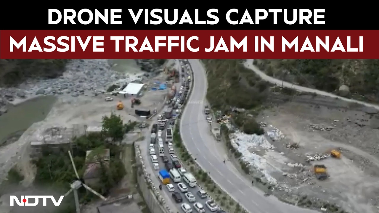 Himachal News | Drone Visuals Capture Massive Traffic Jam in Manali as Tourist Rush Peaks