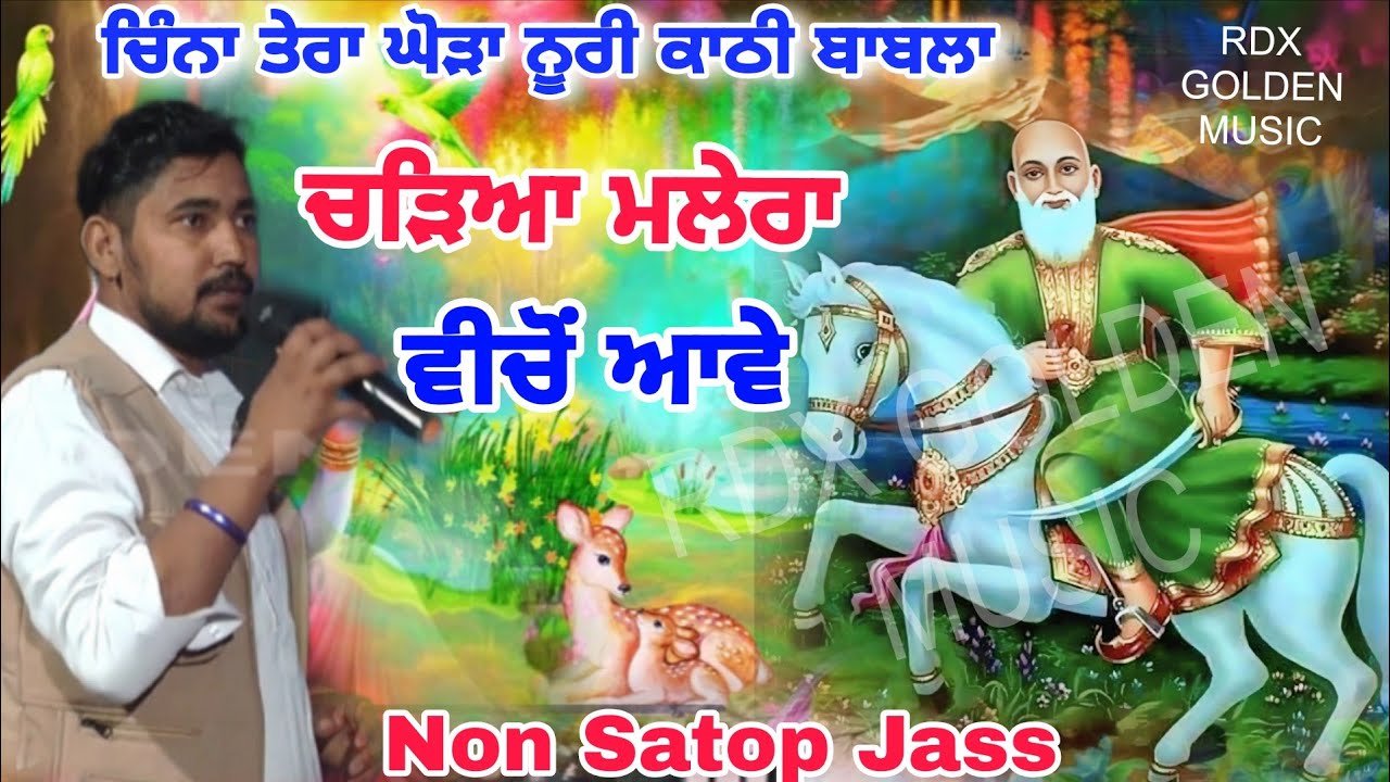 ਚਿੰਨਾ ਤੇਰਾ ਘੋੜਾ ਨੂਰੀ ਕਾਠੀ ਬਾਬਲਾ ਚੜਿਆ ਮਲੇਰਾ ਵੀਚੋਂ ਆਵੇ Peera De Jass Non Satop पीरा दे नॉन स्टॉप जस 